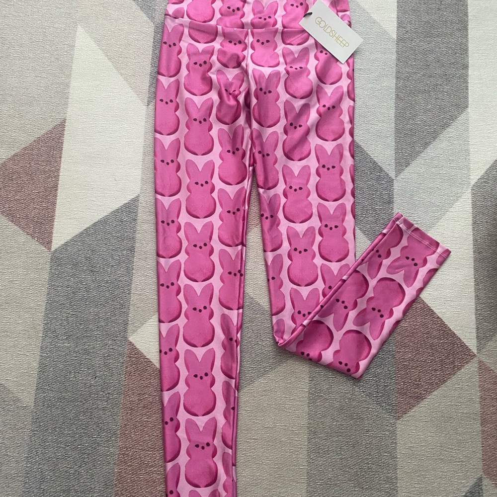 Goldsheep Pink Bunny Pattern Leggings - Picture 2 of 2